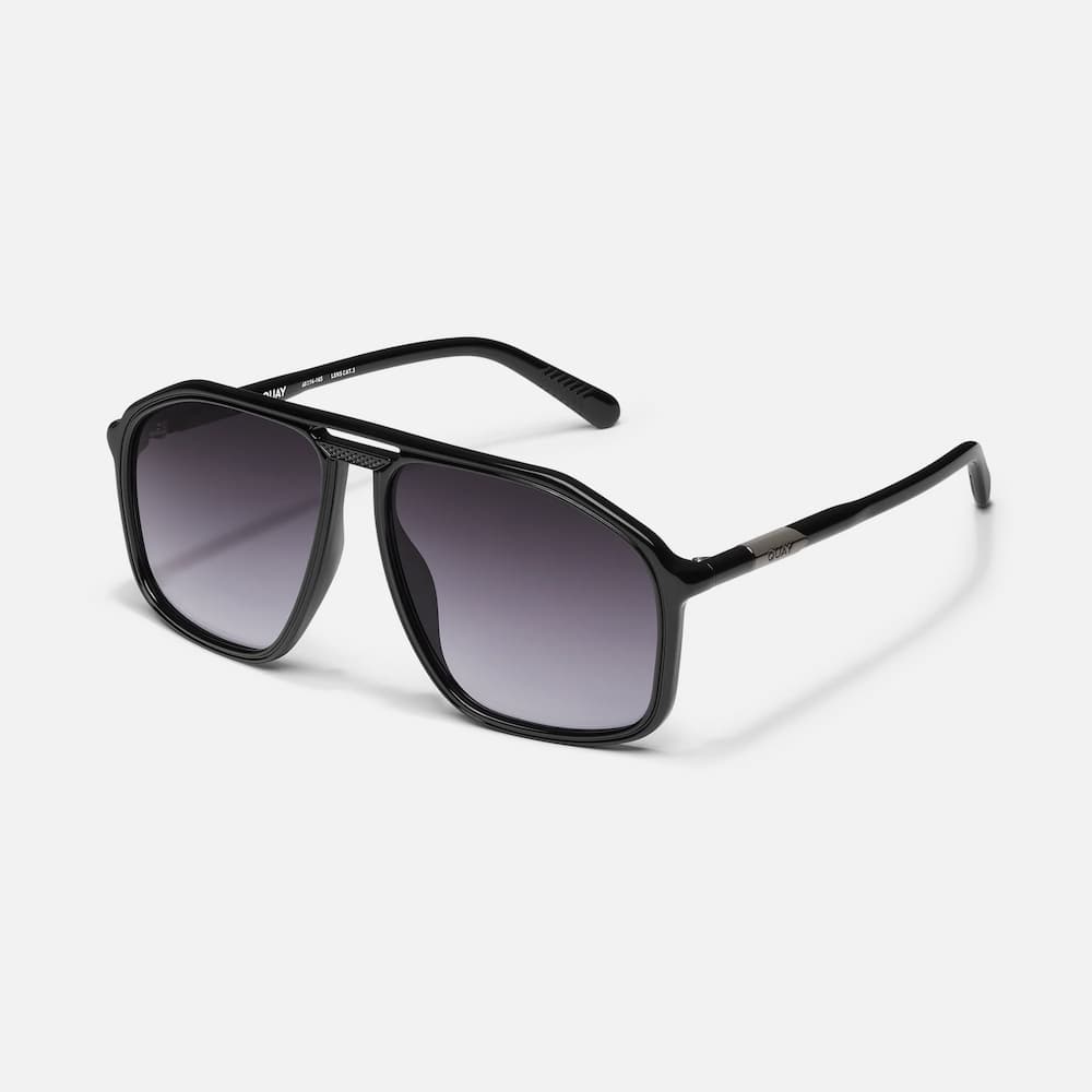 Quay Studio Sesh Black Frame Smoke Lens Side