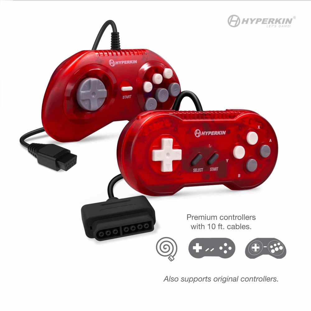 RetroN 3 HD 3 In 1 Retro Gaming Console Jasper Red Controllers