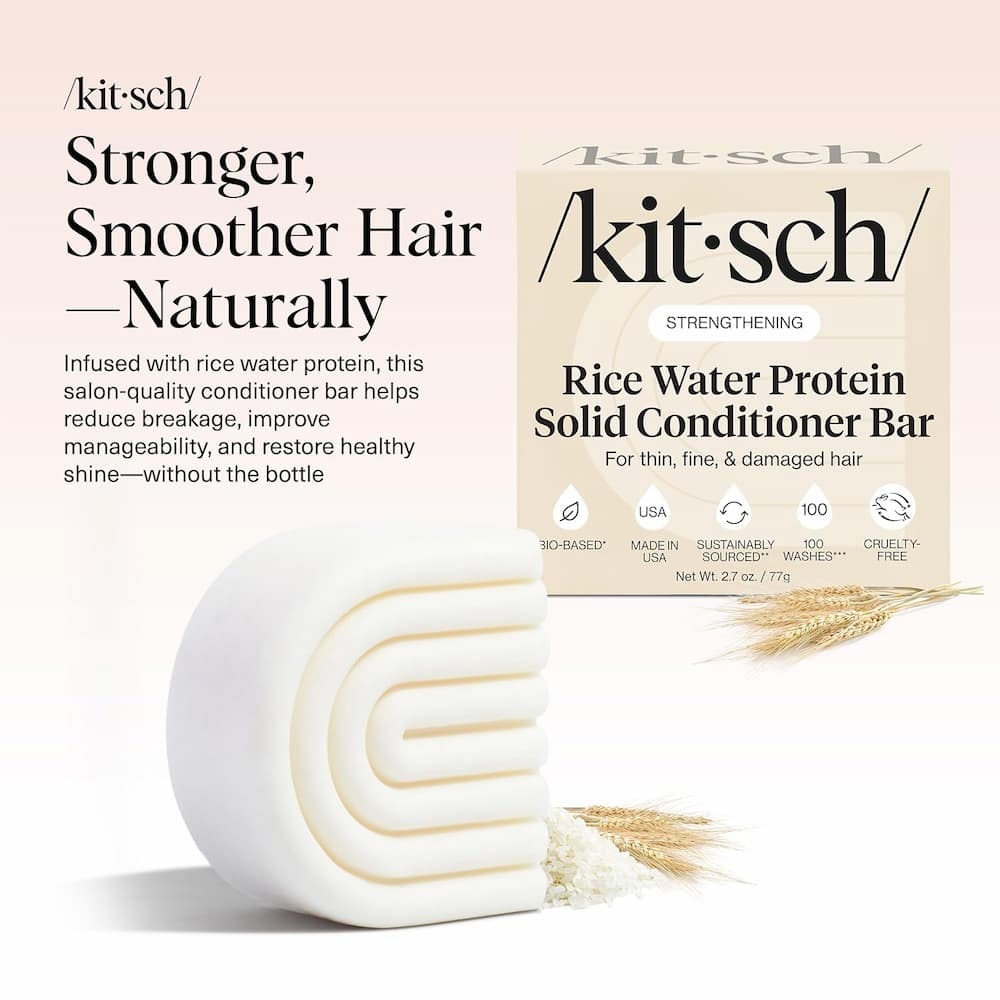 Rice Water Conditioner Bar for Hair Growth Infographic