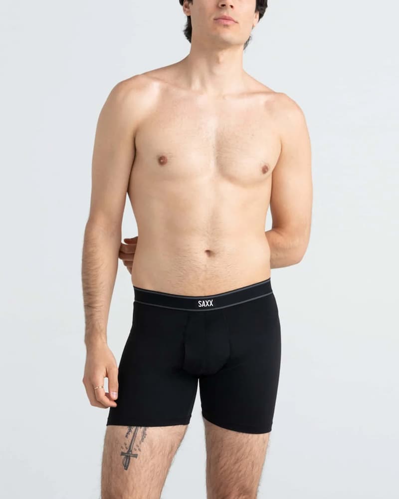 Saxx Daytripper Comfort Stretch Boxer Brief Black Front