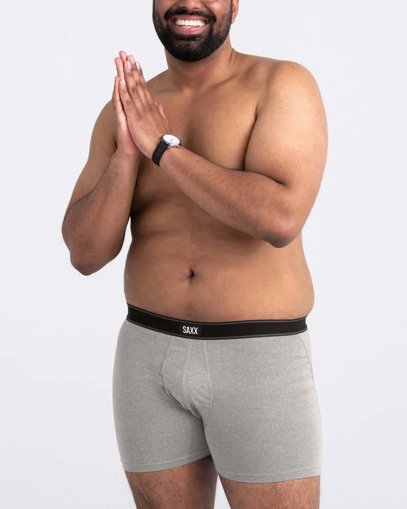 Saxx Daytripper Comfort Stretch Boxer Brief Grey Heather Front