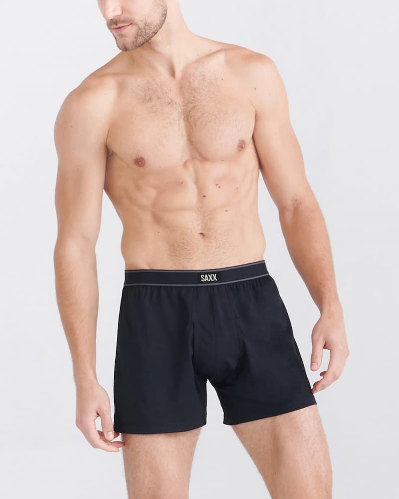 Saxx Daytripper Cotton Boxer Black Navy Grey Heather Model
