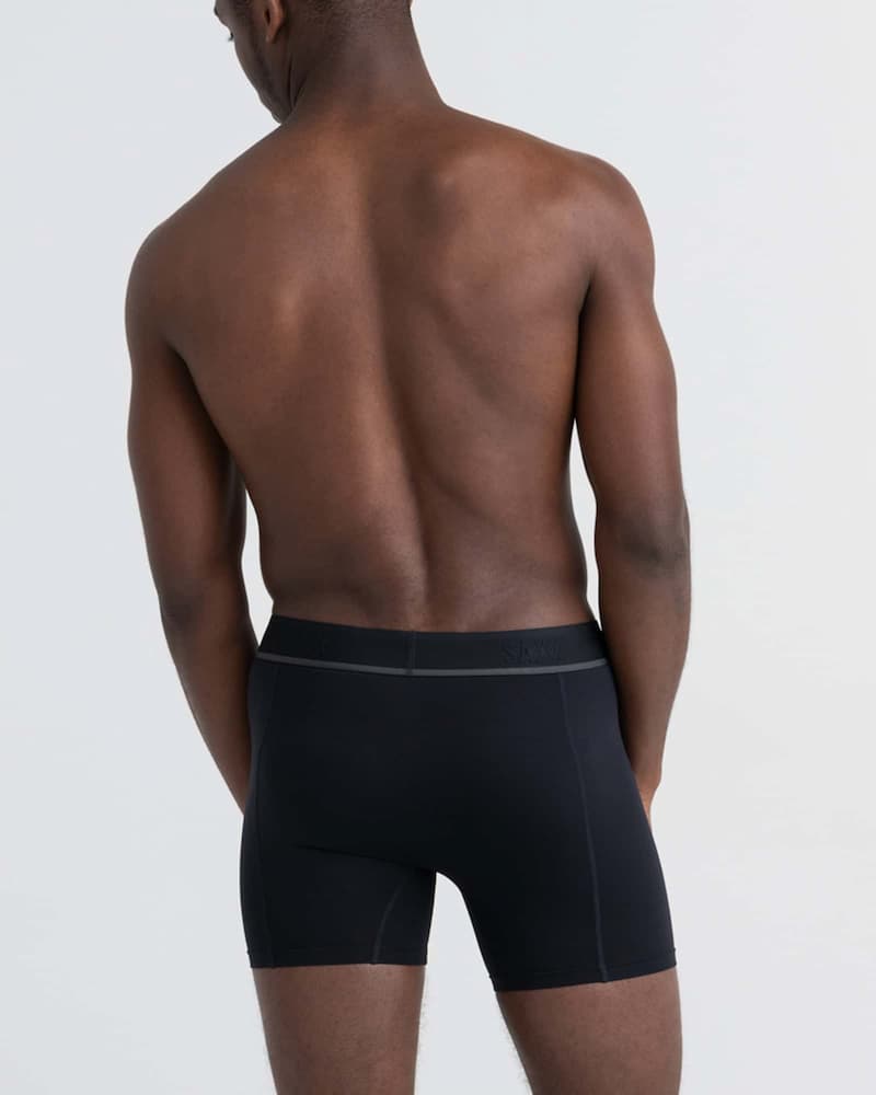 Saxx Kinetic Light Compression Mesh Boxer Brief Black Model Side