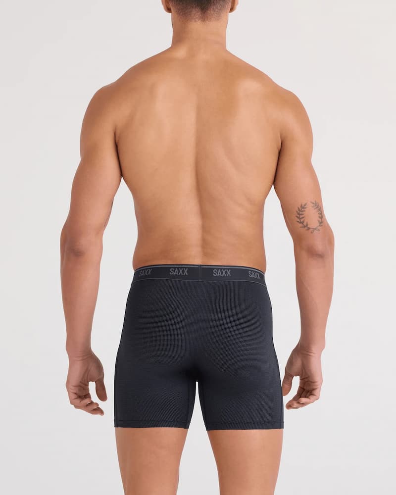 Saxx Quest Quick DryMesh Boxer Brief Black Back