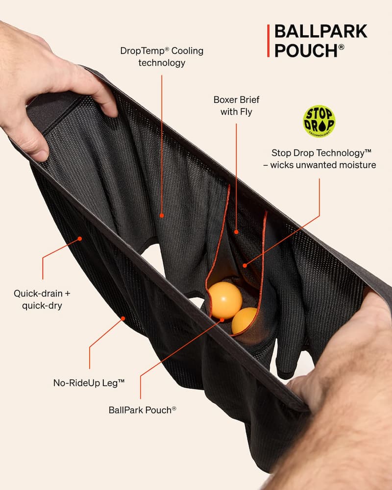 Saxx Quest Quick DryMesh Boxer Brief Black Ballpark Pouch