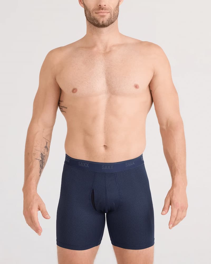 Saxx Quest Quick DryMesh Boxer Brief Maritime Front