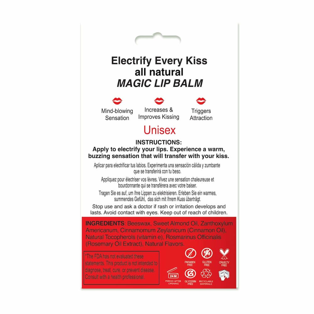 Sensuva Buzzing Lip Balm Strawberry Package Ingredients