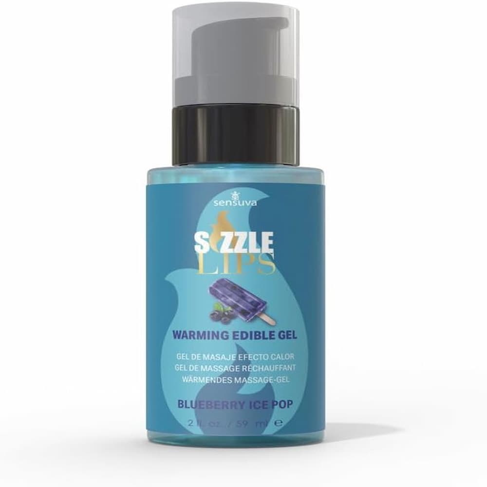 Sensuva Sizzle Lips Warming Edible Gel Blueberry Ice Pop 2oz