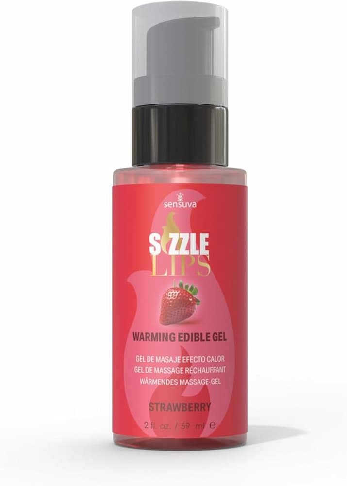 Sensuva Sizzle Lips Warming Edible Gel Strawberry 2oz