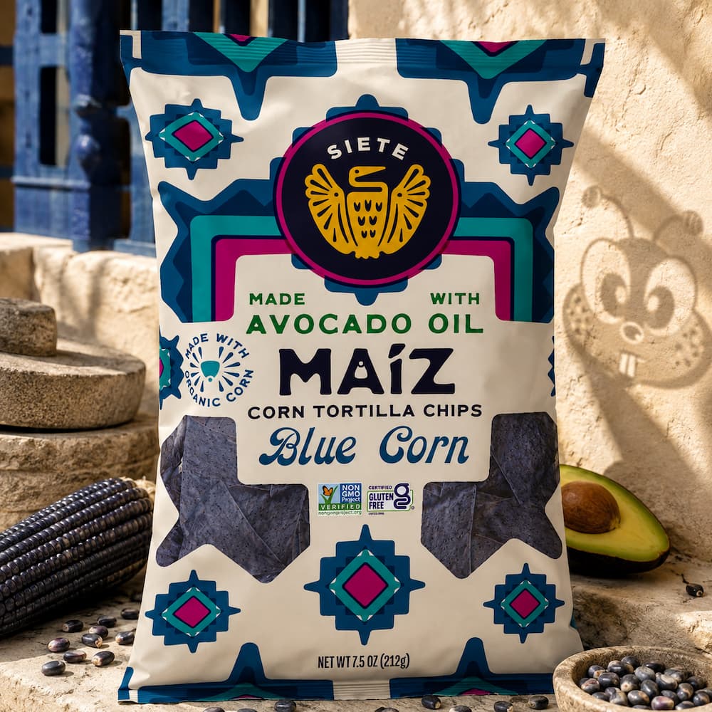Siete Foods Maiz Blue Corn Tortilla Chips