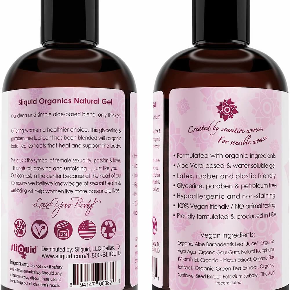 Sliquid Organics Natural Gel Ingredients