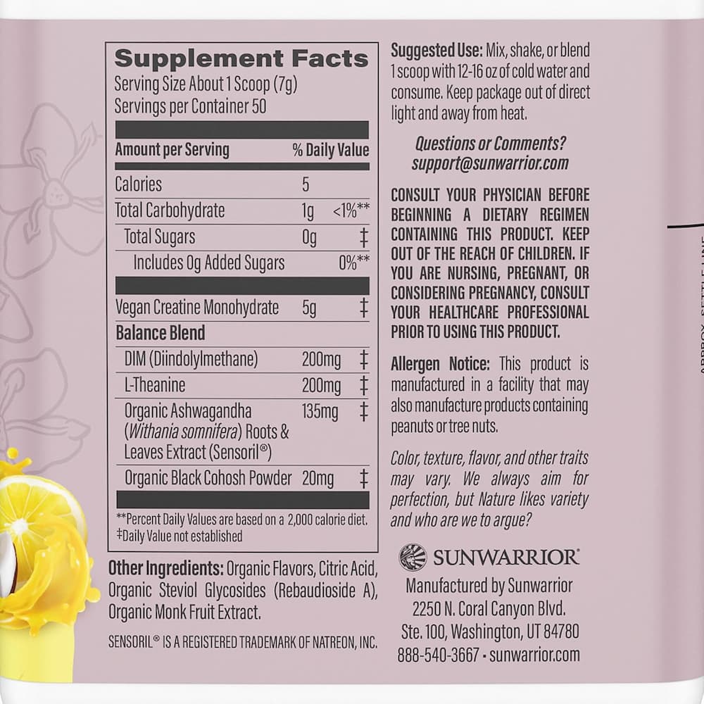 Sunwarrior Active Creatine For Her Ingredients