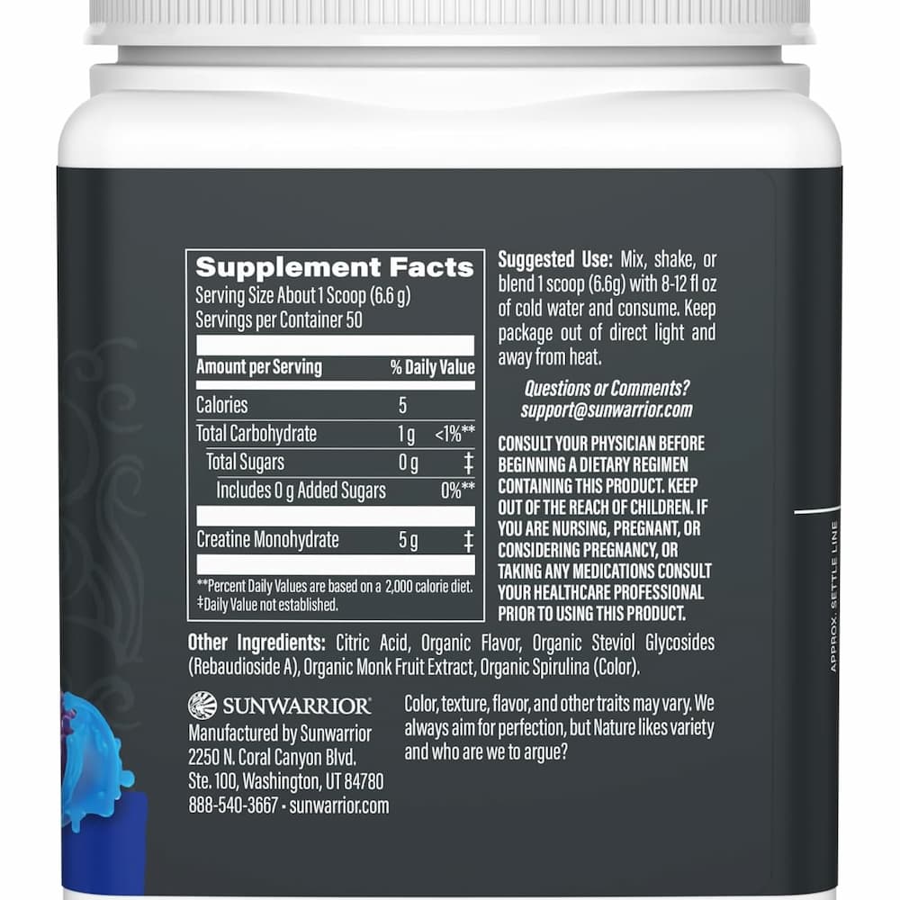 Sunwarrior Blue Raspberry Ingredients
