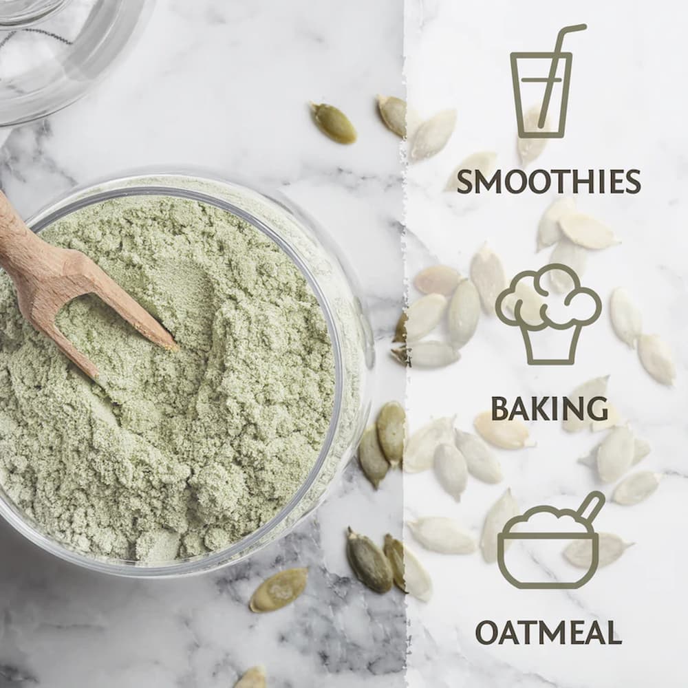Sunwarrior Organic Pumpkin Protein How-To-Use Graphic
