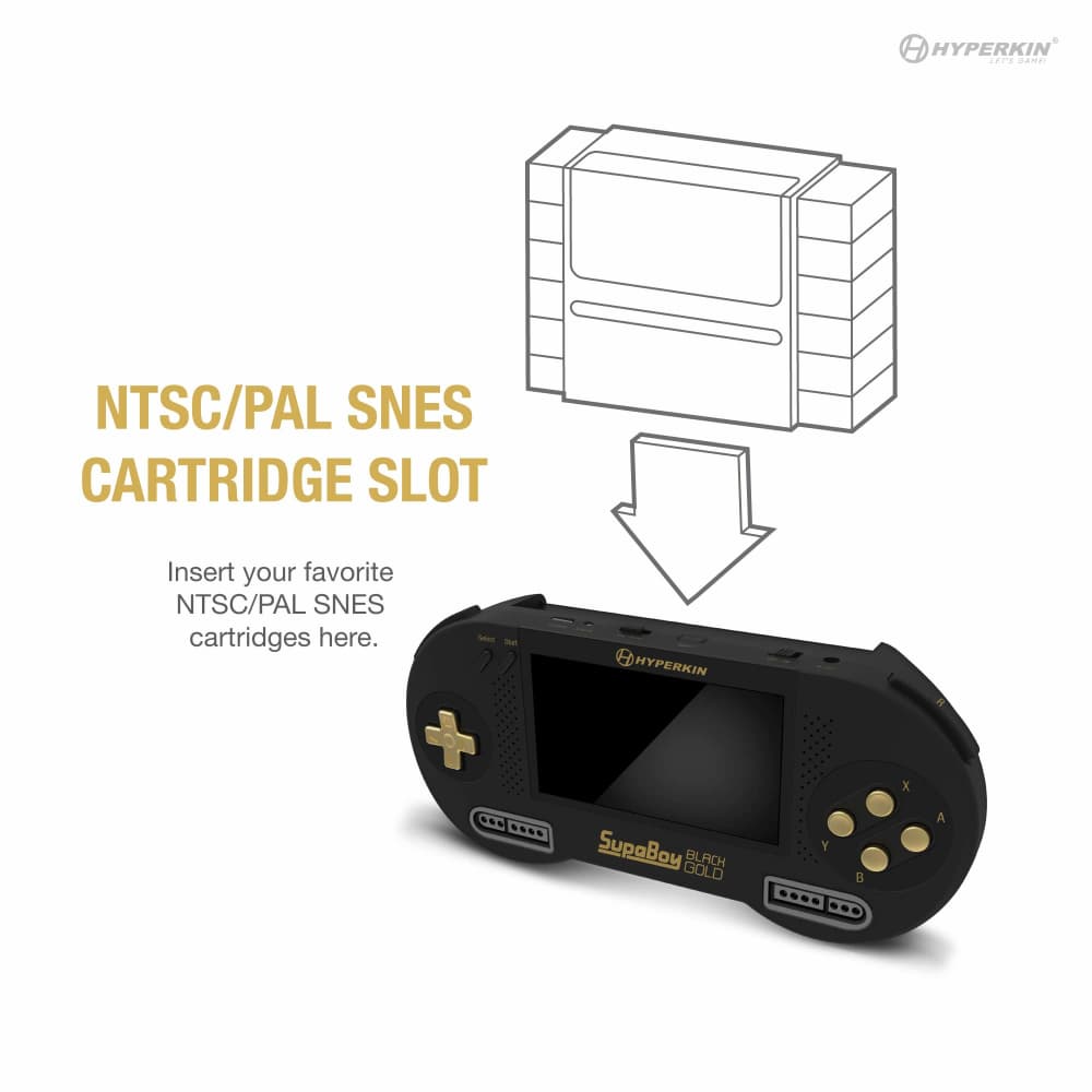 SupaBoy Portable Pocket Console Black Gold Cartridge