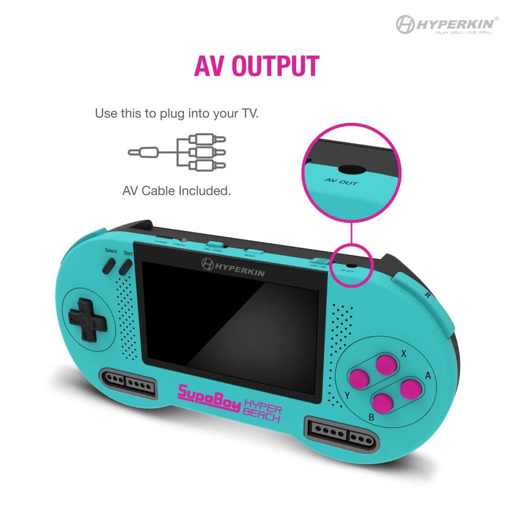 SupaBoy Portable Pocket Console Hyper Beach AV Output