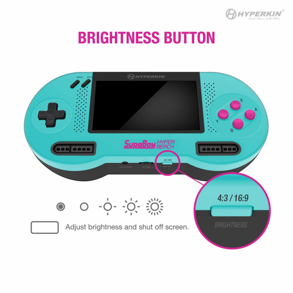 SupaBoy Portable Pocket Console Hyper Beach Brightness