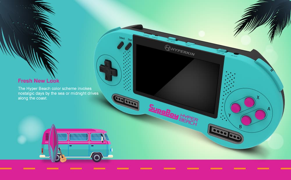 SupaBoy Portable Pocket Console Hyper Beach Graphic