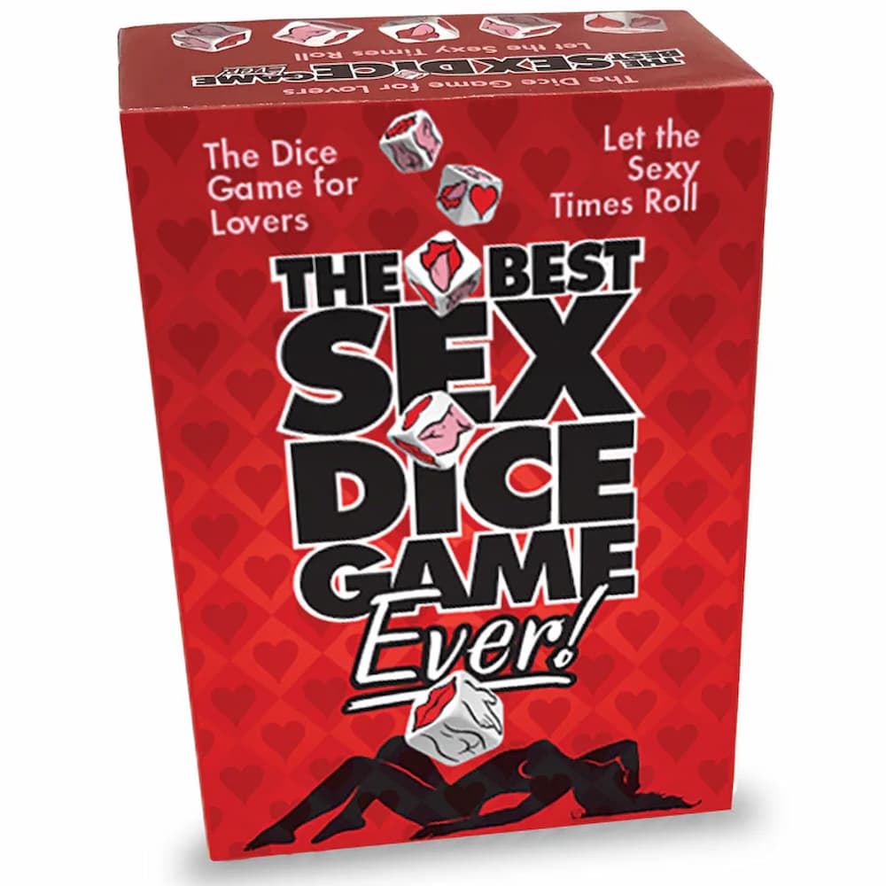 Close view of multiple dice from The Best Sex Dice Game Ever! adult party game