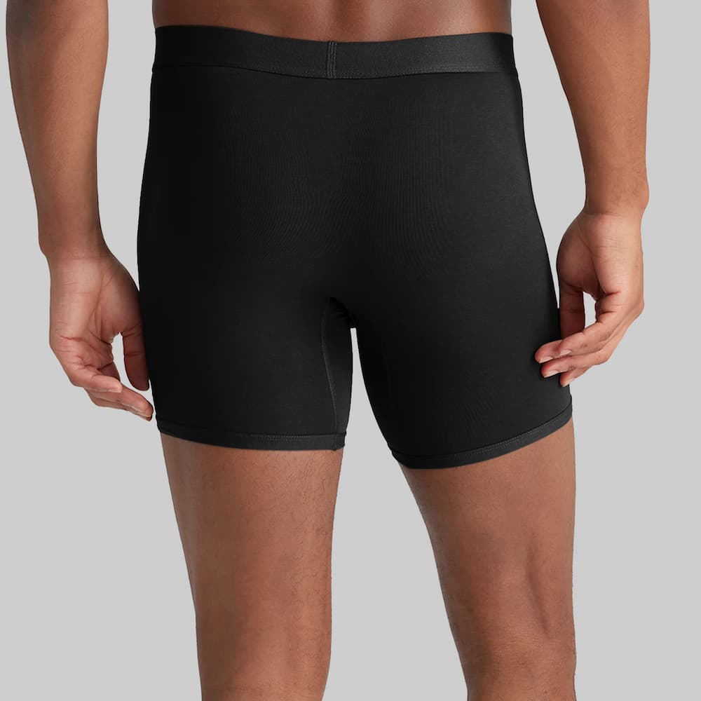 Tommy John Cool Cotton Mid Length Boxer Brief 6-Inch Black View