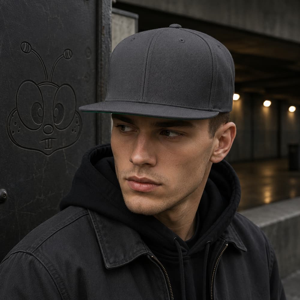 YP Classics Premium Snapback Cap Dark Grey Back View