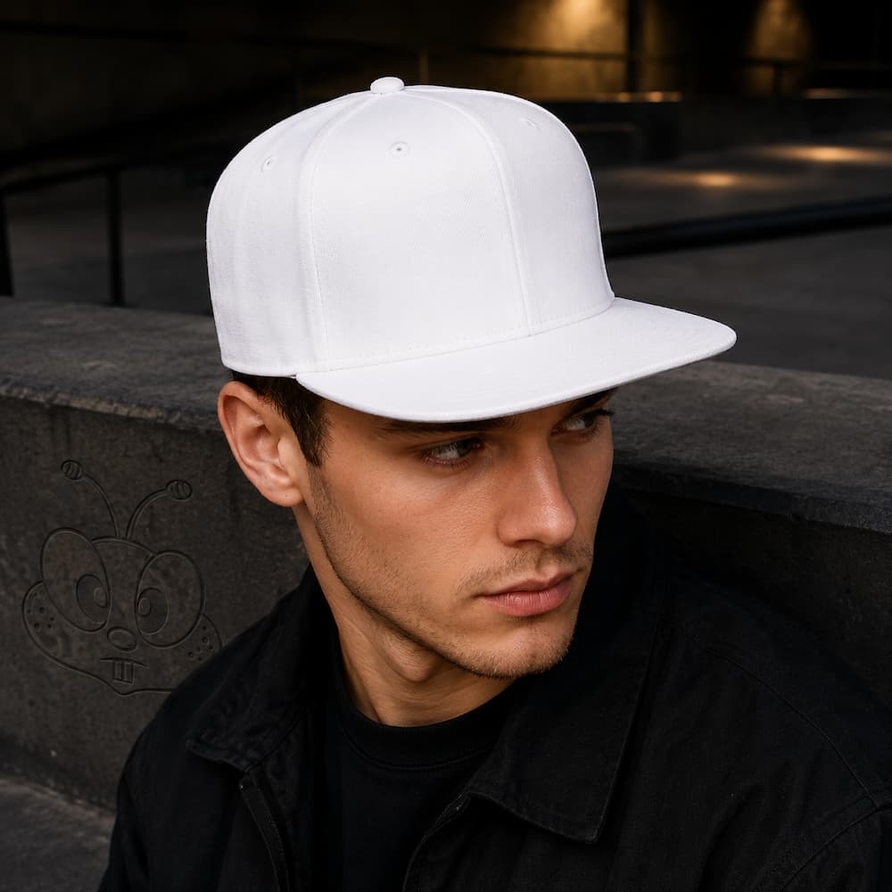 YP Classics Premium Snapback Cap White Side View