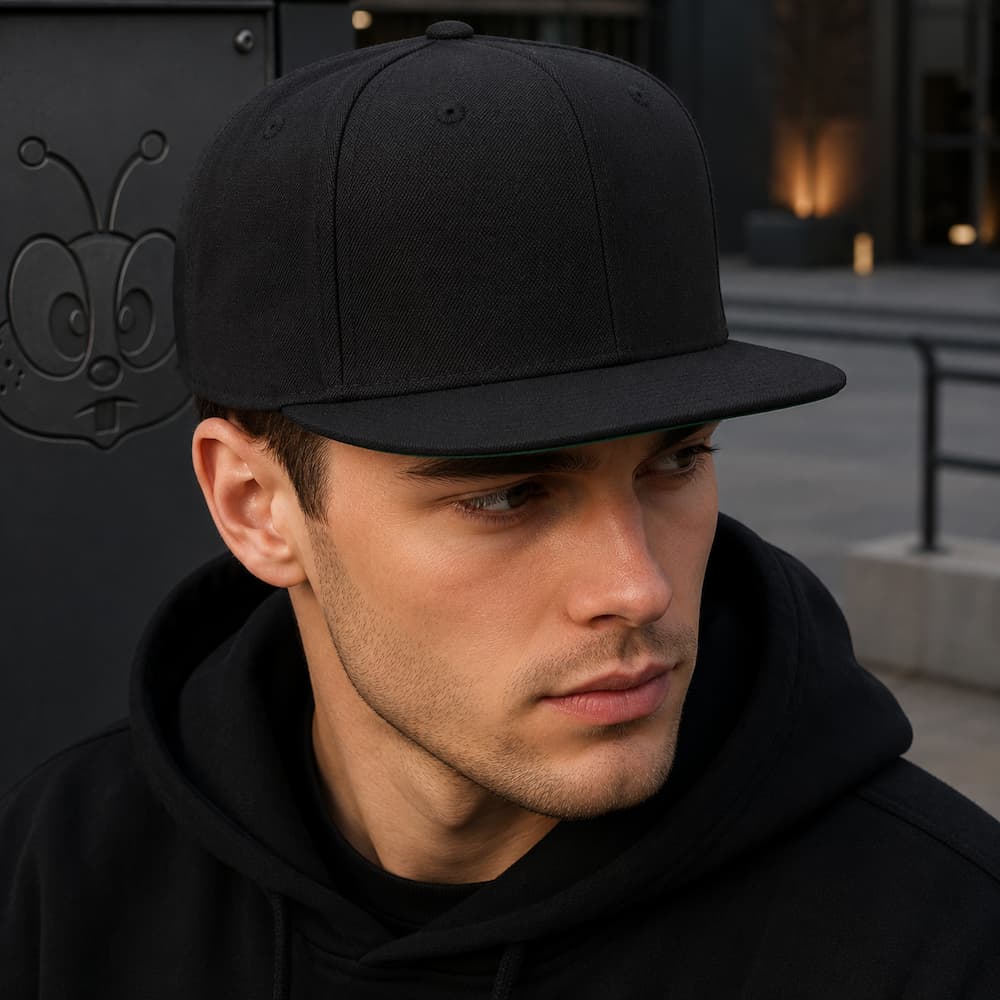 YP Classics premium snapback cap Black Side View