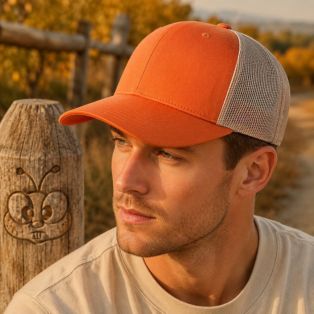 Yupoong Two Tone Trucker Hat Rust Khaki