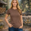 Zenana Basic Crew Neck T-Shirt Brown