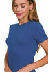 Zenana Basic Crew Neck T-Shirt Light Navy