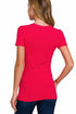 Zenana Basic Crew Neck T-Shirt Ruby Back