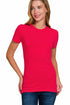 Zenana Basic Crew Neck T-Shirt Ruby