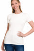 Zenana Basic Crew Neck T-Shirt White