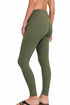 Zenana Buttery Soft High Waist Leggings Dark Olive Back View