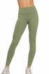 Zenana Buttery Soft High Waist Leggings Light Olive Model View