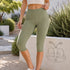 Zenana Cotton Capri Leggings Light Olive