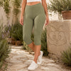 Zenana Cotton Capri Leggings Olive