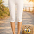 Zenana Cotton Capri Leggings White