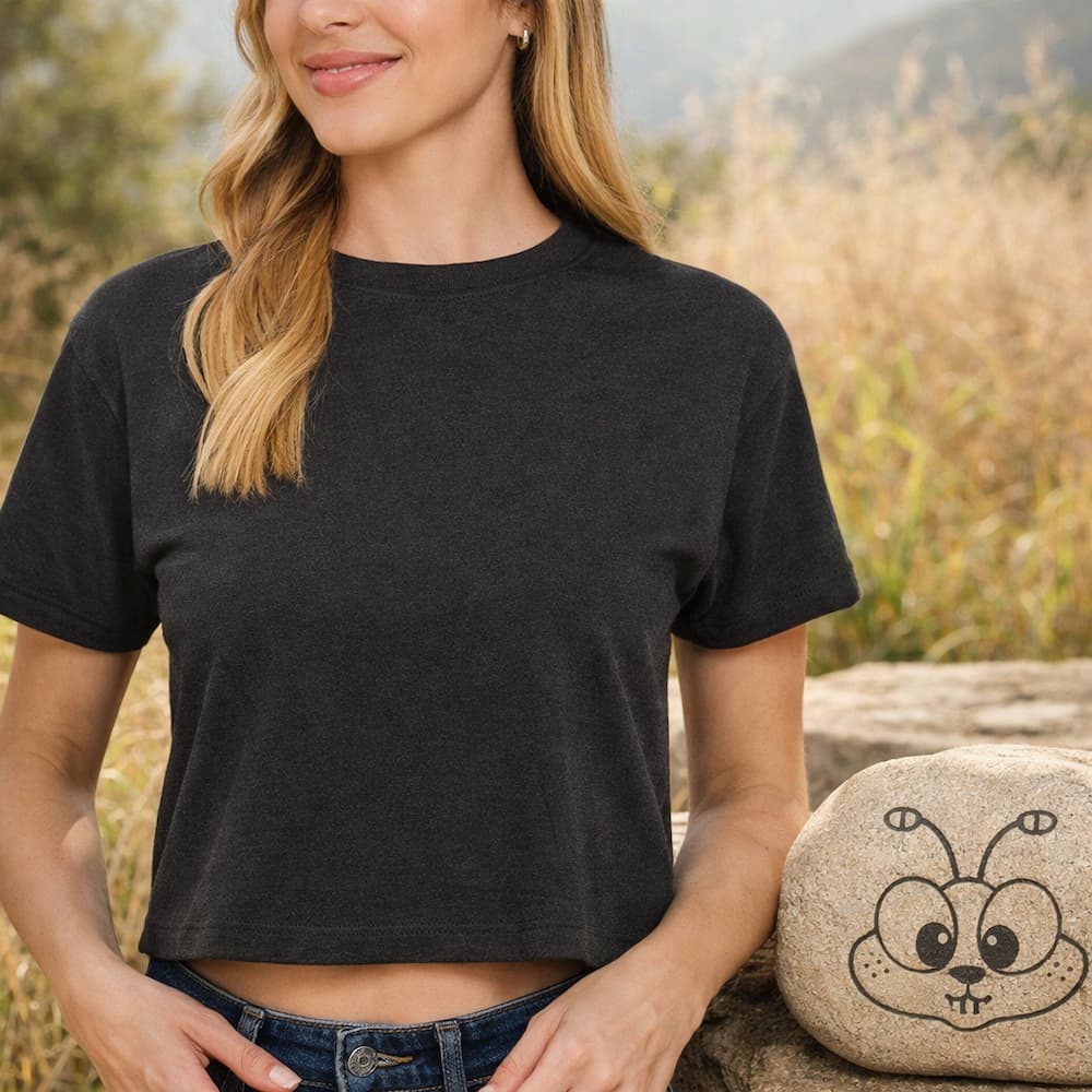 Zenana Cotton Crop Top Black