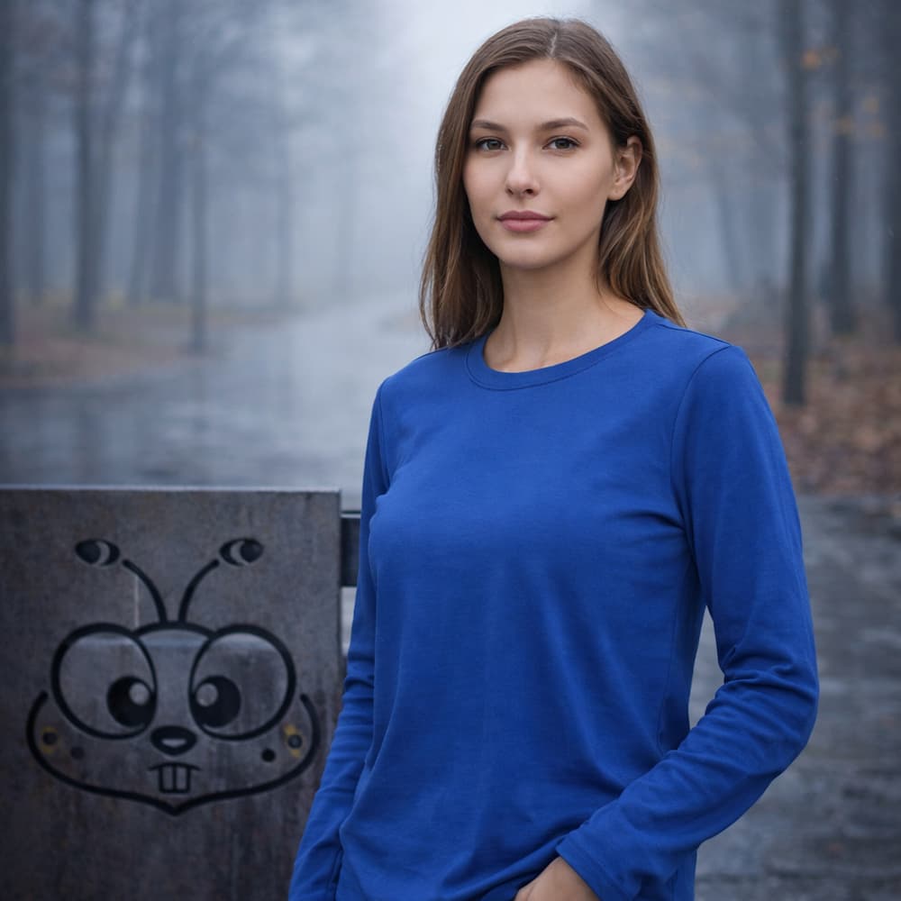 Zenana Cotton Long Sleeve Blue Shirt