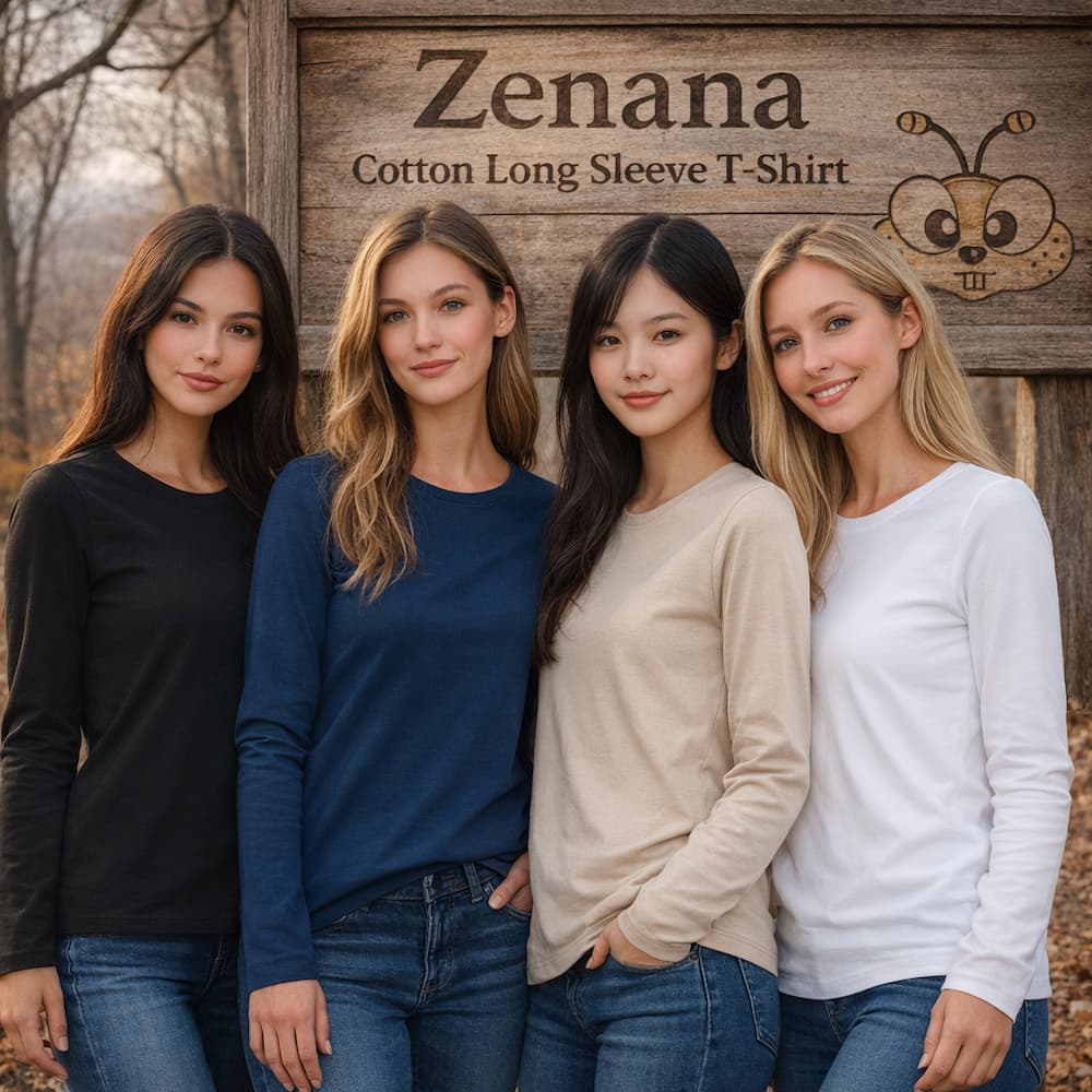 Zenana Cotton Long Sleeve Crew Neck T-Shirt