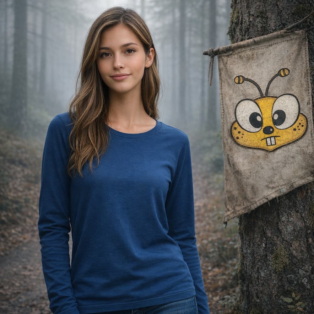 Zenana Cotton Long Sleeve T-Shirt Navy