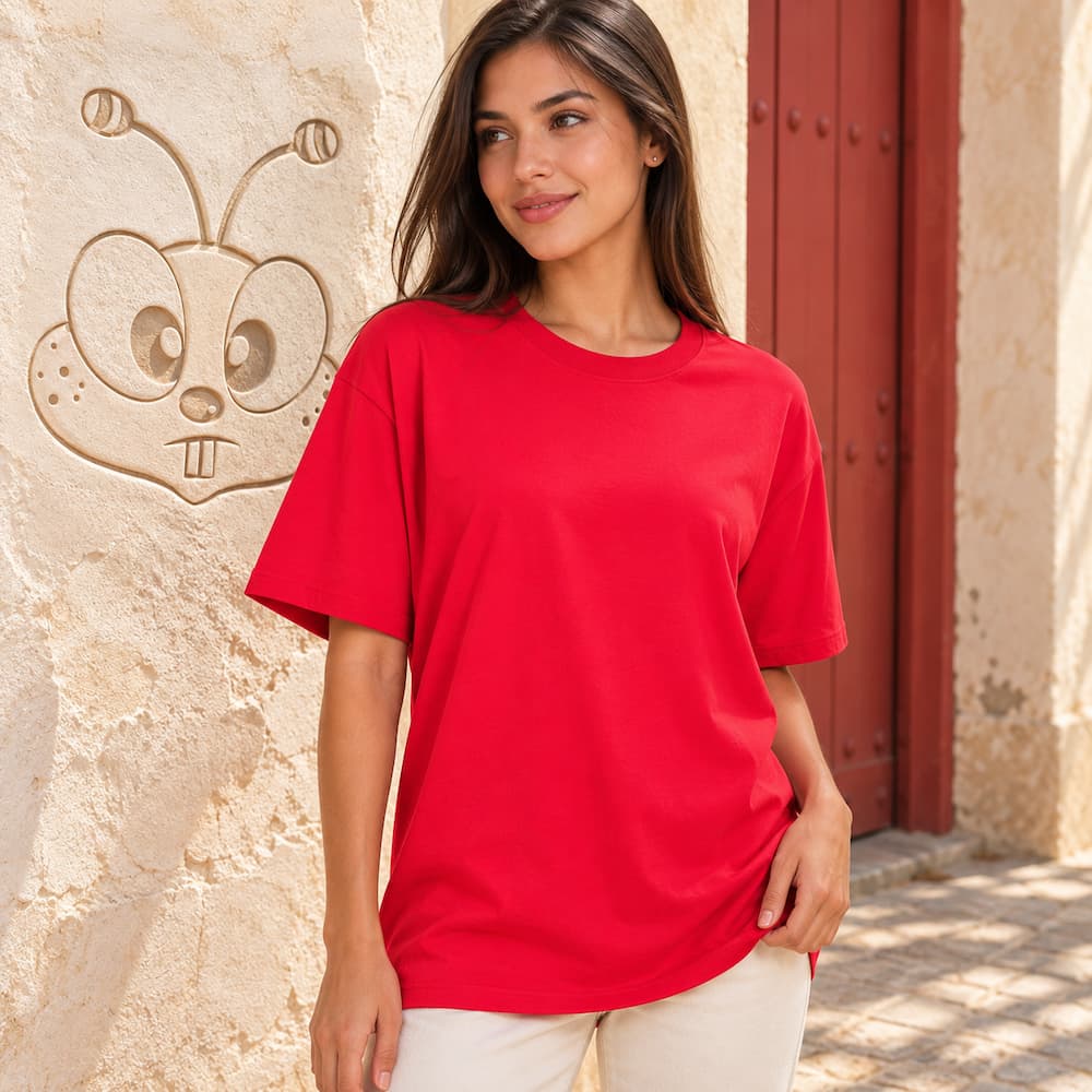 Zenana Cotton Oversized Shirt Red