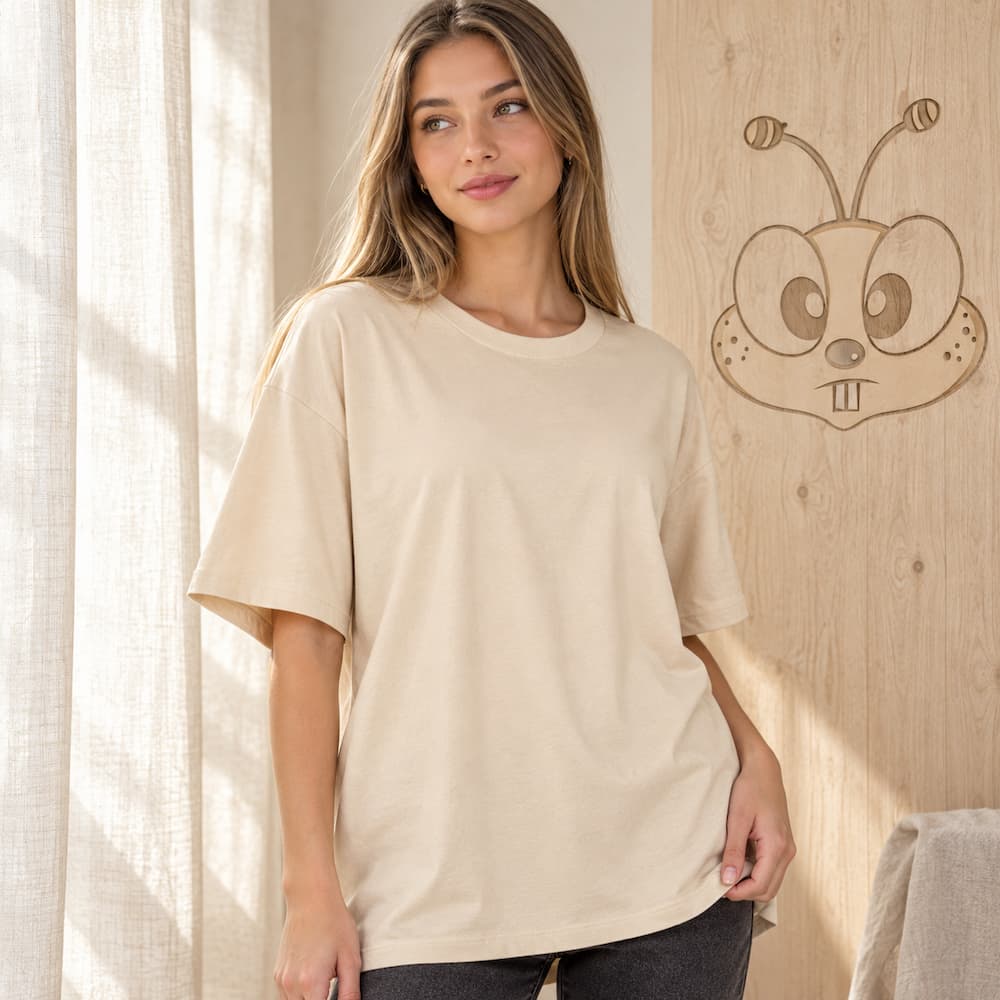 Zenana Cotton Oversized Shirt Sand Beige