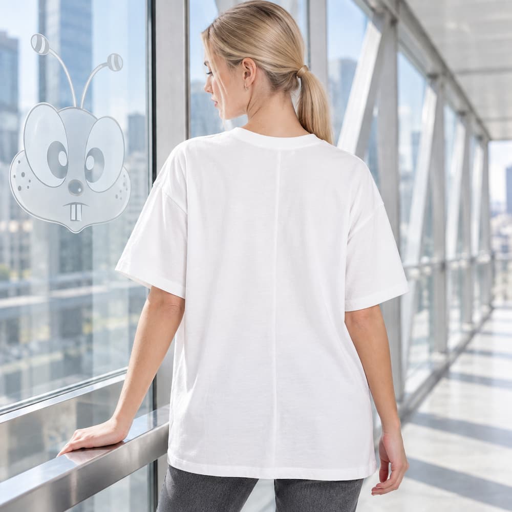 Zenana Cotton Oversized Shirt White Back View
