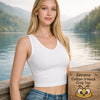 Zenana Cotton V-Neck Cropped Cami Top White