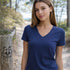 Zenana Cotton V-Neck Short Sleeve Tee Light Navy