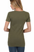 Zenana Cotton V-Neck Short Sleeve Tee Olive Back