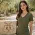 Zenana Cotton V Neck Short Sleeve Tee Olive