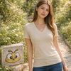 Zenana Cotton V-Neck Short Sleeve Tee Sand Beige